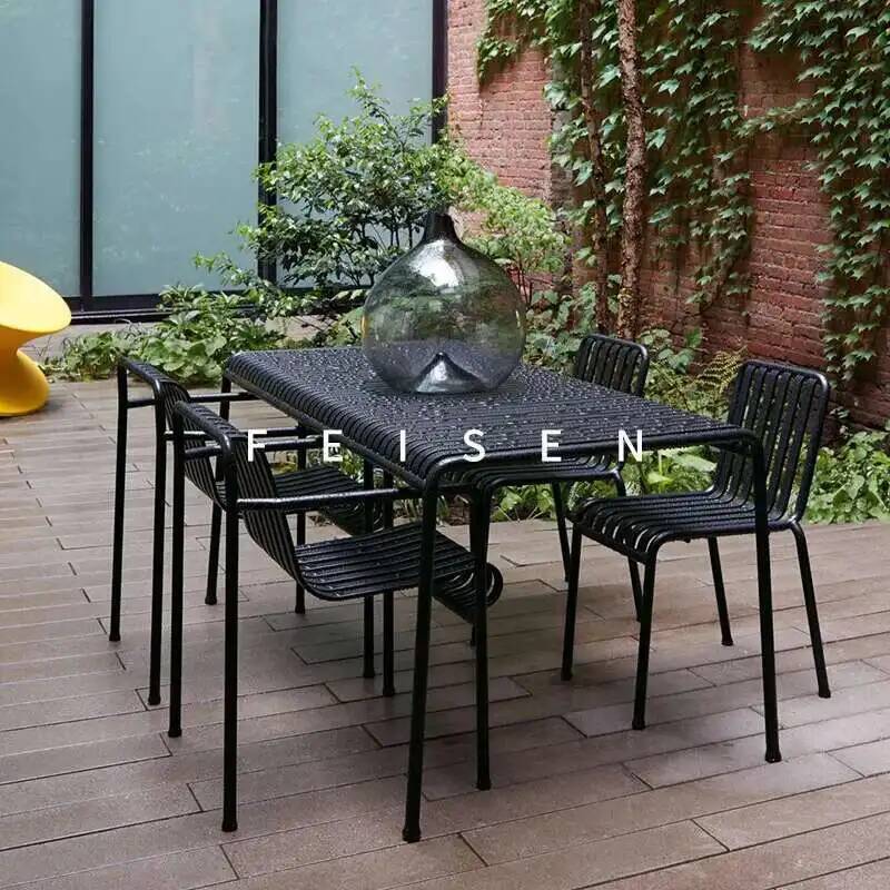 Coffee Tea Garden - 철제 의자 가게 모던 테이블 및