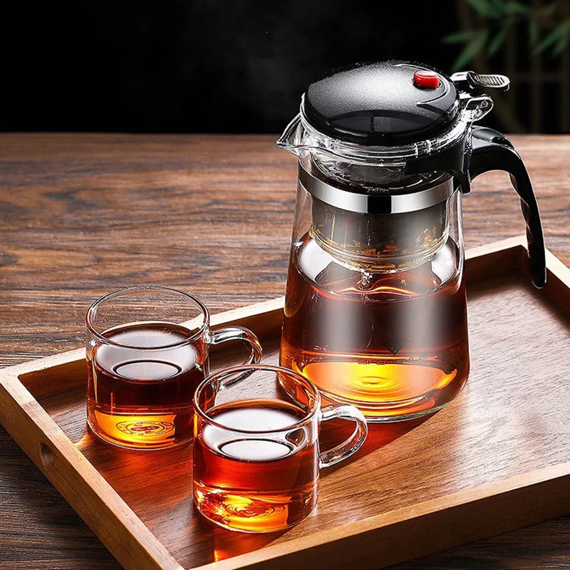 Tea Coffee Pot Set - D2 내열 유리 티포트 원클릭 필터링