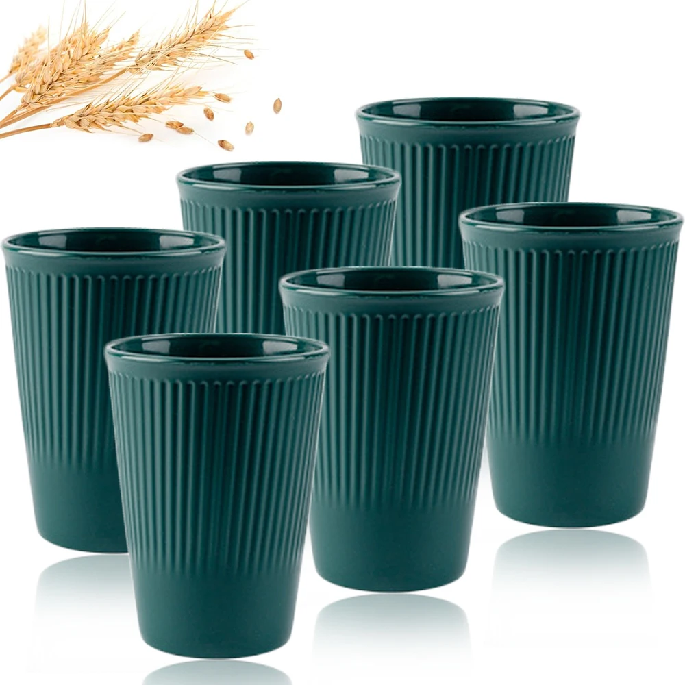 Coffee Tea Green - 6Pcs 녹색 빨 수있는 밀짚 컵
