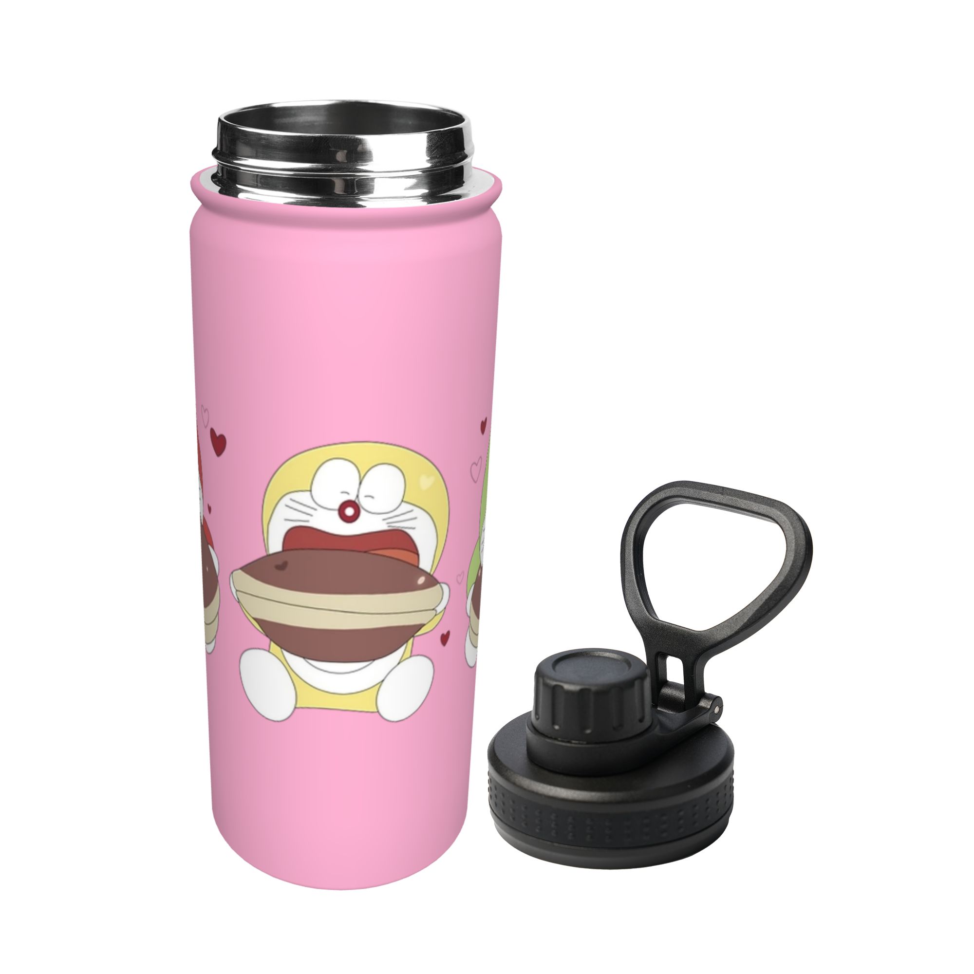 Double Wall Mug - 만화 캐릭터 도라에몽이 그려진 18온스 스포츠용