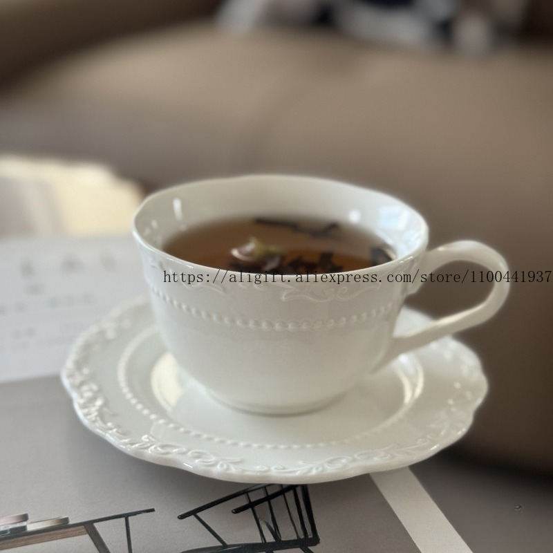 Coffee Tea And Sugar Set - 프렌치 라이트 럭셔리 양각 꽃무늬 커피