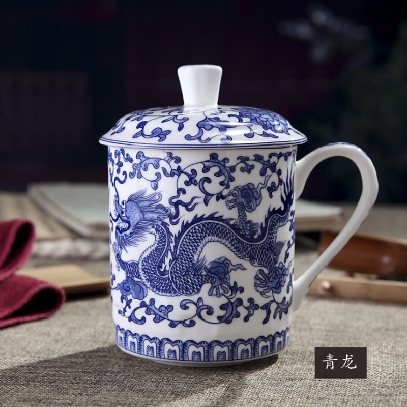 Coffee Tea Green - Jingdezhen 청자 및 백자 도자기 머그잔,