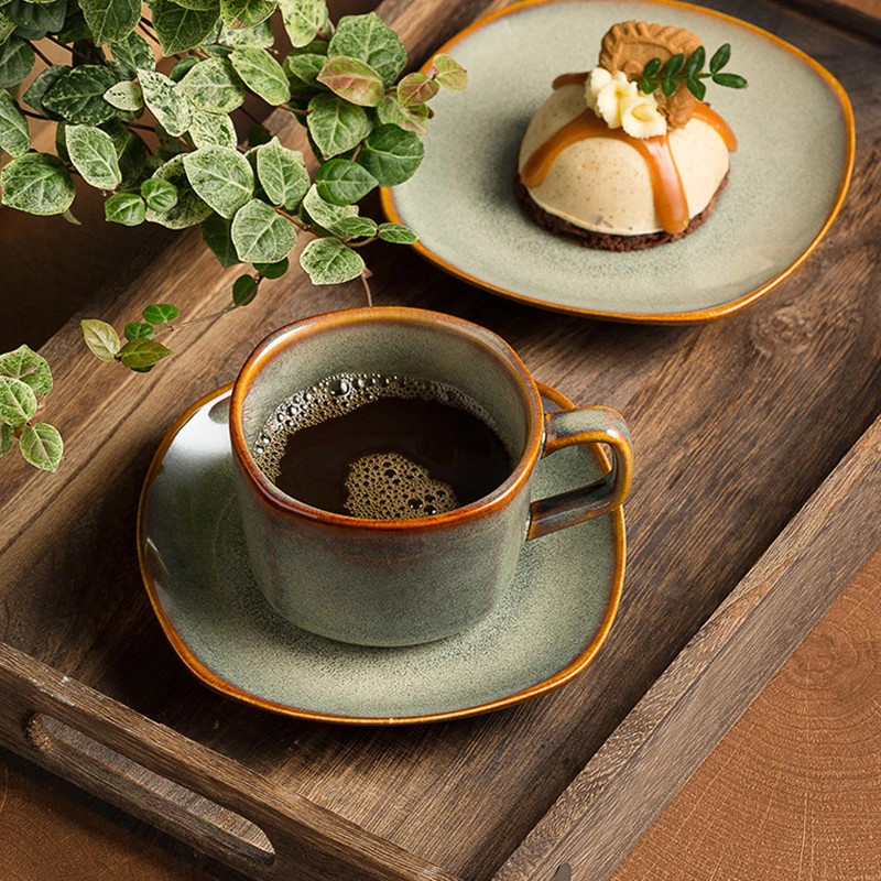1개 300ml 레트로 세라믹 커피 컵과 받침 세트 - - Coffee Tea Garden 리뷰 및 가격