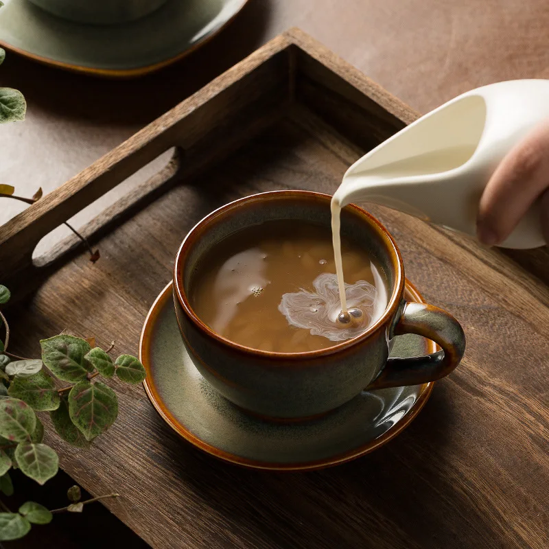 1개 300ml 레트로 세라믹 커피 컵과 받침 세트 - - Coffee Tea Garden 리뷰 및 가격