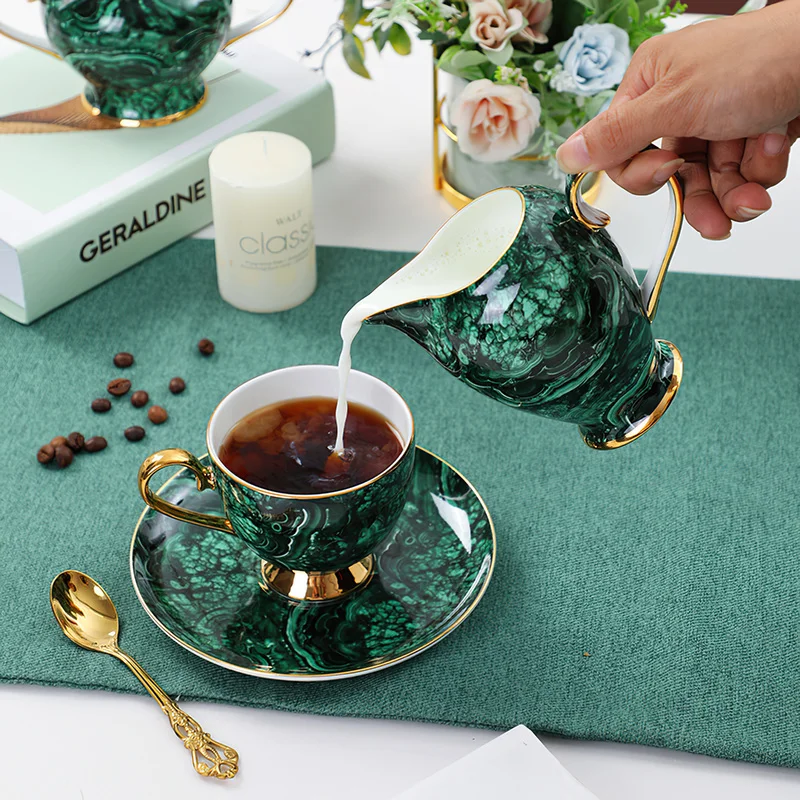 본 차이나 찻주전자 음료용기, 그린 골드 상감 커피 컵 - Coffee Tea Green 리뷰 및 가격