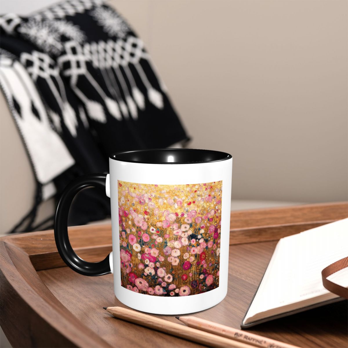 구스타프 클림트 핑크 플라워 가든 머그 재미있는 세라믹 - Coffee Tea Garden 리뷰 및 가격