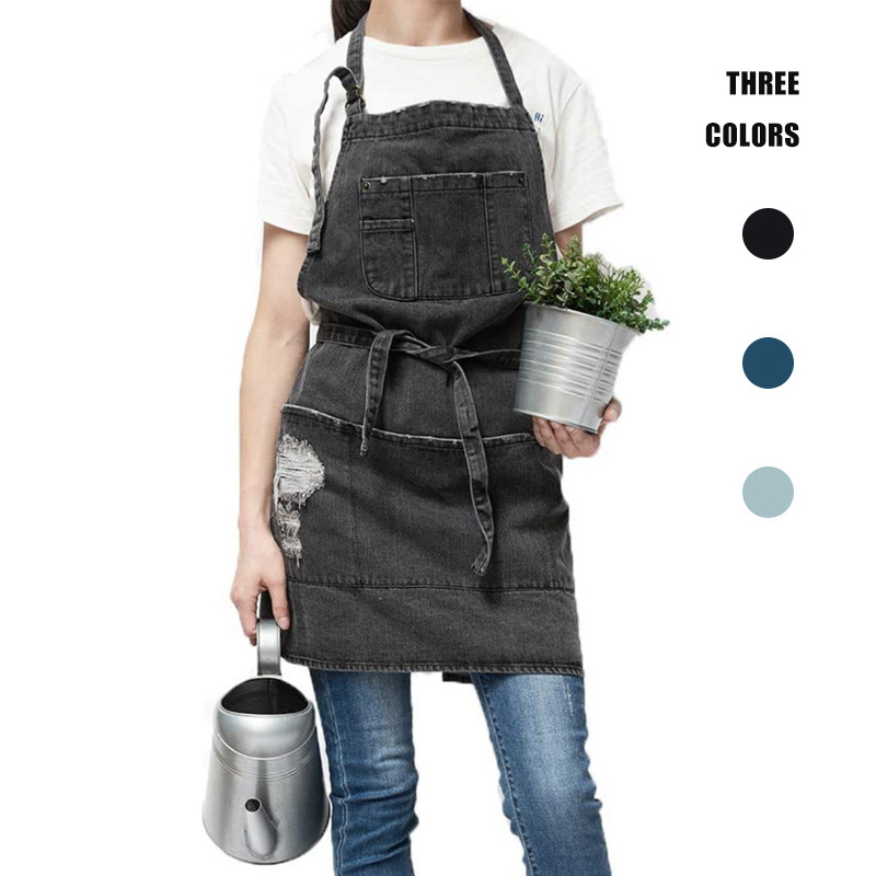 일본 워시 코튼 데님 앞치마, 확대 커피 숍 밀크 티  - Coffee Tea Garden 리뷰 및 가격