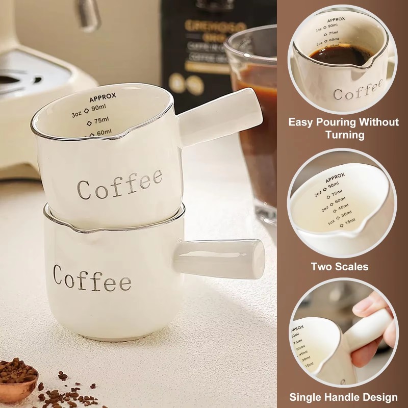 손잡이가 달린 미니 세라믹 커피 컵, V 모양 주둥이  - Coffee Tea Espresso 리뷰 및 가격