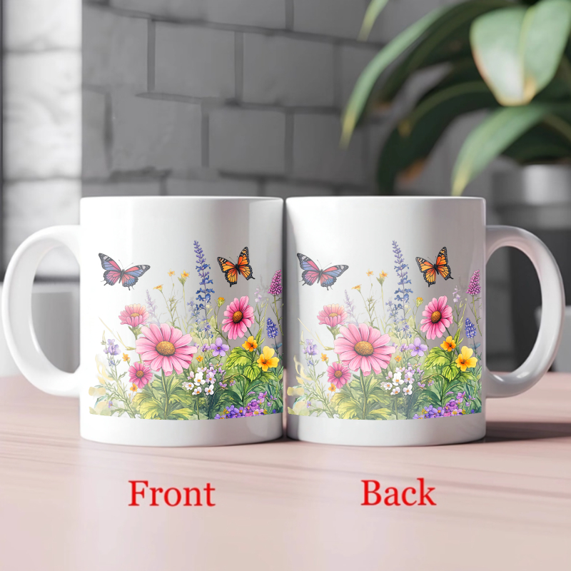 커피, 차 또는 뜨거운 음료를 위한 나비와 야생화 디자 - Coffee Tea Garden 리뷰 및 가격