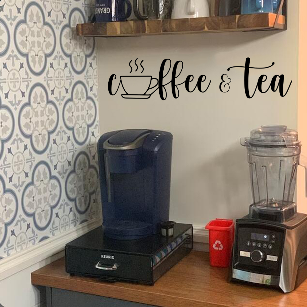 커피 및 차 머그잔 바 창문 벽 스티커, 농가 주방 레 - Switching Coffee To Tea 리뷰 및 가격